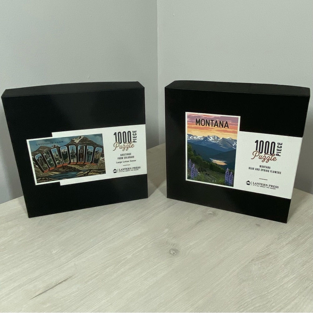 Lantern Press MONTANA & COLORADO 1000 pc Jigsaw Puzzls w/ posters 18.5x28